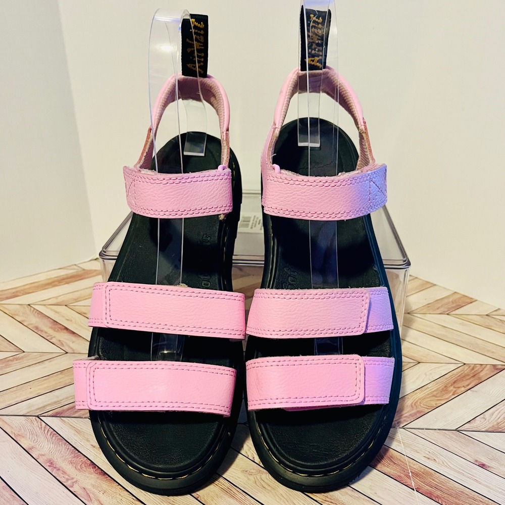 Dr Martens Klaire Y Sandals Mens 6 Womens 7 Pink Athena Leather Strappy - Picture 3 of 9
